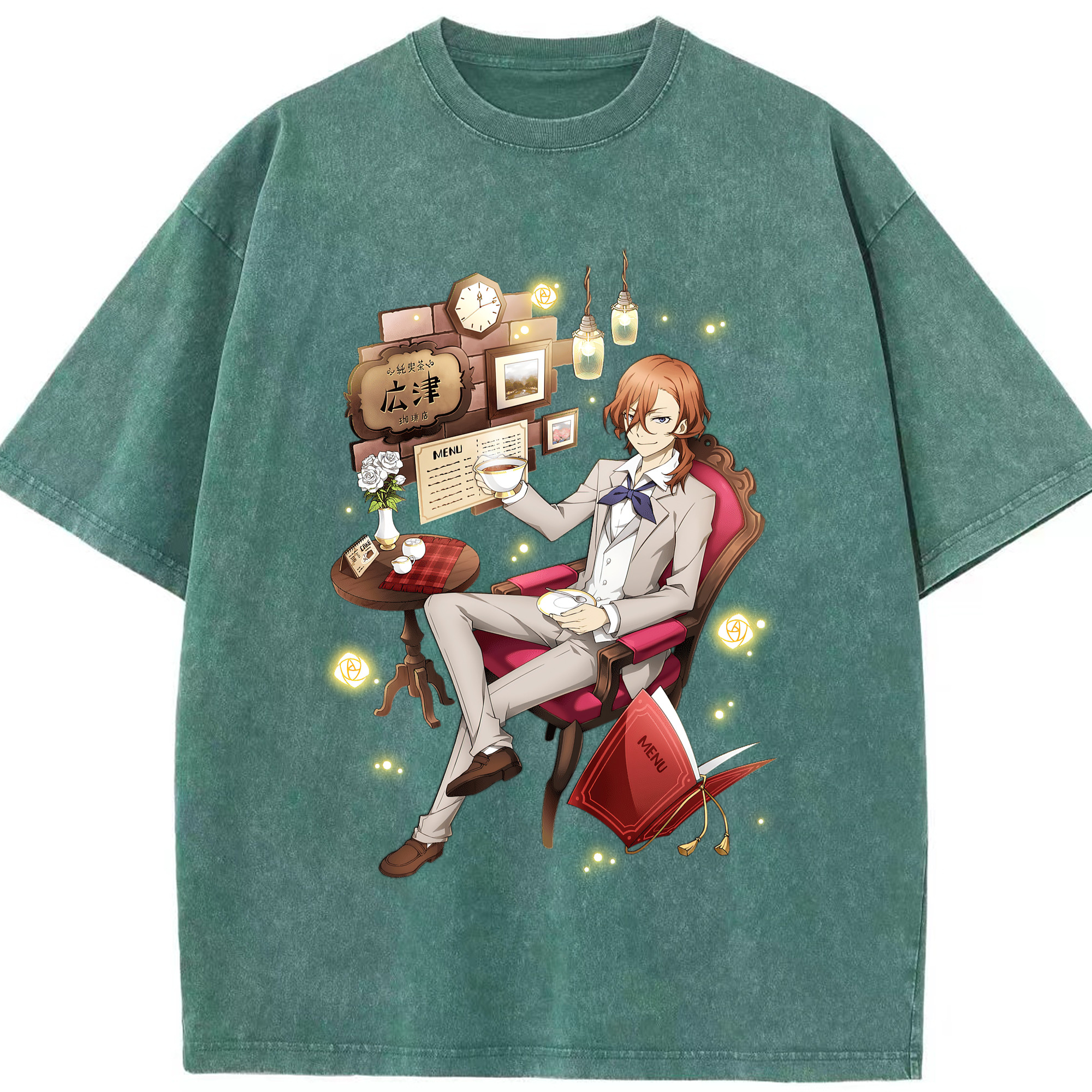 （画像用） 文豪ストレイドッグス Bungo Stray Dogs 綿100% ヴィンテージ風 半袖Tシャツ（フロントプリント）